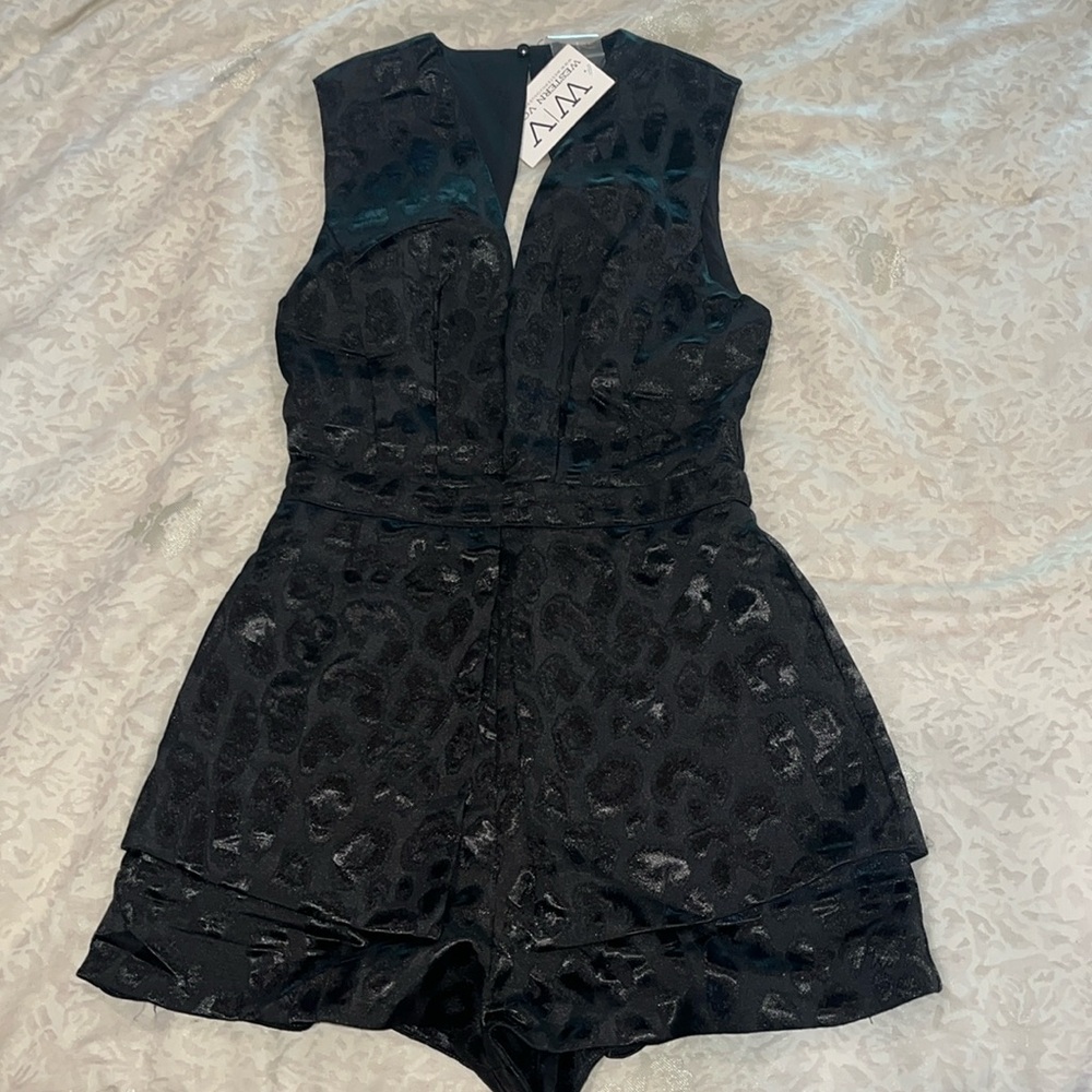 Western Vogue Matte Shine leopard print romper